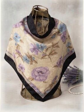Vintage Italian Silk Floral Pastel Scarf